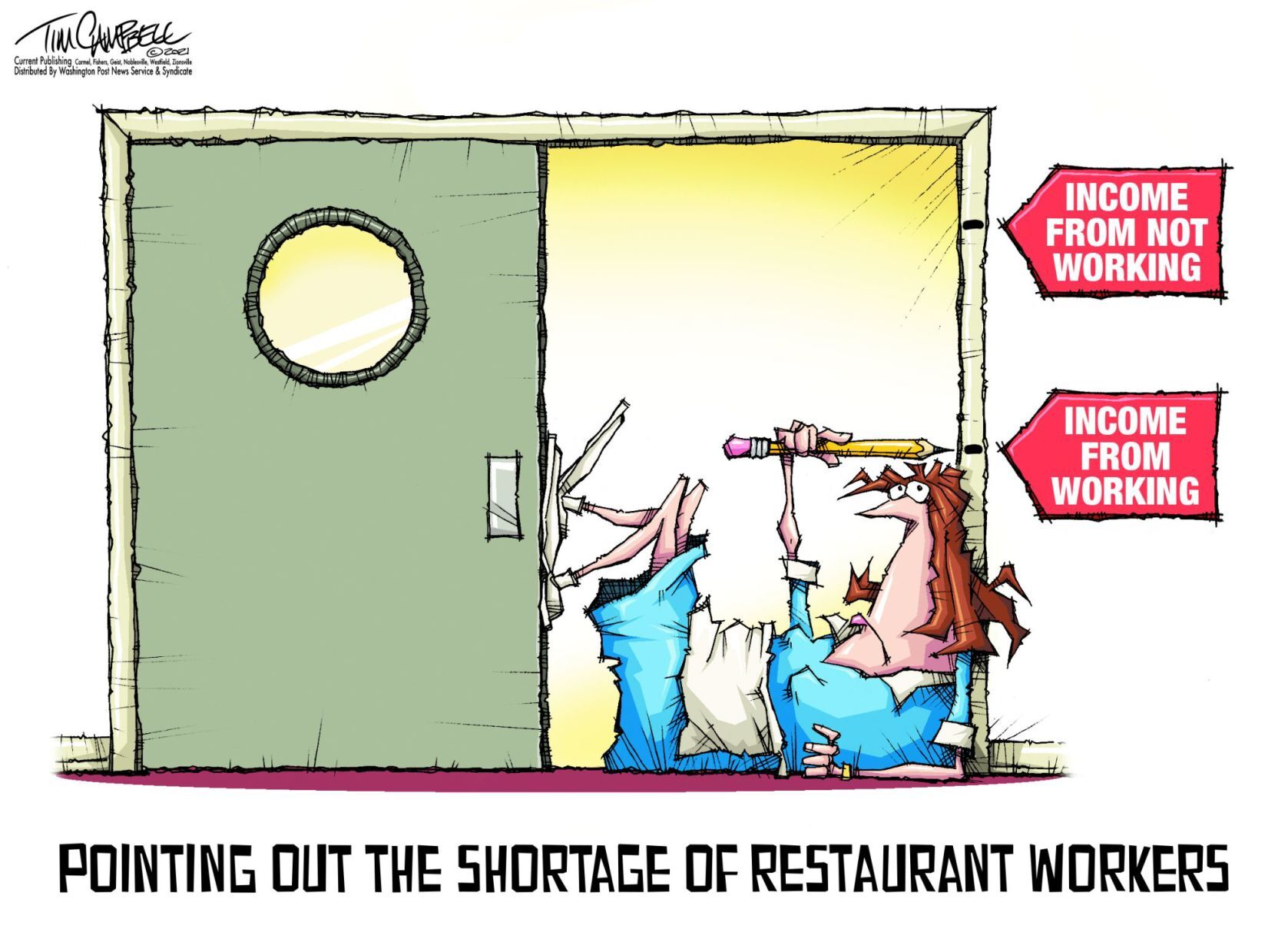 Tim Campbell cartoon